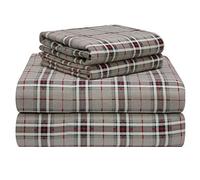 pointehaven Juego de sábanas de Franela con Estampado de algodón de Lujo de 180 g/m², Individual, Derby