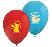 Pokèmon - 8 globos de látex de 30 cm Pikachu para decoración de fiestas de cumpleaños para niños y jóvenes