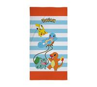 Pokémon Character World - Toalla Oficial para niños, Tacto súper Suave, diseño Divertido con Pikachu Squirtle Charmander, hogar, baño, Playa y Piscina, Talla única, 70 cm x 140 cm