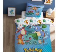 POKEMON Conjunto de cama infantil, algodón, funda de almohada cuadrada. Color Estampado