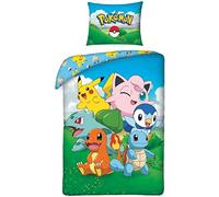 Pokémon Funda Nórdica Cama 90 140x200 + Funda Almohada 70x90 Algodón Azul