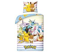 Halantex Funda nórdica Pokémon Pikachu y Eevee 140x200 Cama 90 + funda almohada (regalo)