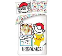 Pokémon Funda Nórdica Cama 90 140x200 + Funda Almohada Pikachu Meowth Niño