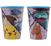Pokémon Juego de 2 vasos de plástico de 260 ml para aficionados sin BPA/regalo para niños, producto oficial