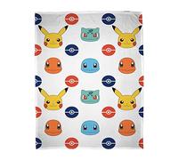 Pokémon Manta Oficial de Forro Polar, diseño de Insignias de Pikachu, Manta súper Suave y cálida, Marcas del Mundo de los Personajes, Cualquier Dormitorio Infantil, Camping y Fiestas de