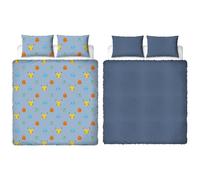 Pokemon Official Double Duvet Cover Set, Snuggle Design | Reversible 2 Sided Fleece Bedding Cover Official Merchandise Including Matching Pillow Cases