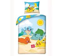 Pokémon Pikachu Funda Nórdica Cama 90 140x200 + Funda Almohada 70x90 Beige