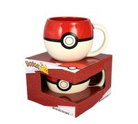 Pokemon - Taza de café en 3D (cerámica, 430 ml), color blanco y rojo