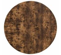 pokgdf Mesa de jardín minimalista de madera, bandeja redonda moderna para fiestas de jardín con superficie fija, bandeja redonda para exteriores de roble ahumado