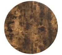 pokgdf Mesa de jardín minimalista de madera en roble ahumado, mesa redonda moderna de 70 x 70 cm para exteriores con superficie fija, tablero resistente a la intemperie