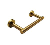 POKIM SUS304 - Soporte de Papel higiénico de latón Cepillado, Soporte Giratorio de Pared con Plantilla, Soporte de Doble Poste TP para Rollo de Papel higiénico, Acabado Moderno Dorado Mate