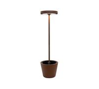 Poldina Reverso Solar L Corten - Lámpara De Pie Led Solar Y Recargable 11,7w - Lámpara De Pie Para Exterior E Interior H.156cm