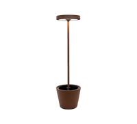 Poldina Reverso Solar L Corten - Lámpara de pie LED solar y recargable 11,7W - Lámpara de pie para exterior e interior H.156cm - ZAFFERANO