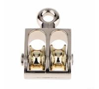 Polea de polea fija doble de aleación de zinc para alta resistencia de elevación de aparejos de elevación de cuerda de rueda de 36 mm tamaño plata (75 mm)