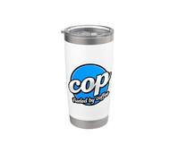 Policía Impulsado Por El Amante Del Café Oficial De Policía Policía Divertido Vaso térmico de acero inoxidable de doble pared