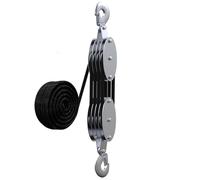 Polipasto Manual, Polea Bloque Pequeño, Capacidad de Carga Máxima 400KG, Poleas de Carga con 20M de Cable de Nylon, para Barco Remolque Caravana Marina, negro