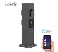 POLLY toma de jardín pilar para exterior IP44 Smart Home WLAN Alexa 3 vías