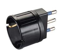 Poly Pool PP0432.1 - Adaptador de Enchufe Grande de 16 A y Toma Alemana, Color Negro