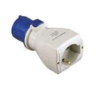 POLY POOL PP0640S Adaptador CEE 3 Polos con Enchufe IEC309 Grande 16A y Toma Civil Schuko P40 Multiestándar Estándar Italiano y Alemán Adaptador Toma Industrial con Made in Italy 1 PIEZA