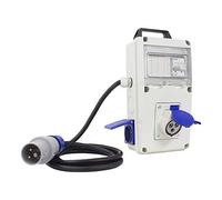 POLY POOL PP0729 Cuadro Eléctrico de Distribuición IEC309 230V Cuadro Eléctrico Externo 2 Tomas Civiles 1 Toma CEE + Enchufe CEE 16A 2P Cuadro Eléctrico con Interruptor Magnetotérmico Cable 2m