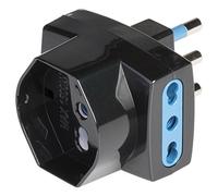 Poly pool pp2364.1 pp2364 Adaptador Triple Enchufe Grande y 2 enchufes bivalenti y 1 P40 Toma pluristandard Standard Italiano y alemán, Negro