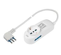 Poly Pool PP2501XL - Regleta con Cable de 3 m - 2 Tomas bivalentes 10/16A 2P+T + 1 Toma pluristandard 10 schuko - Enchufe Ahorro de Espacio de 16 A, 3500 W, Blanco, 3 Metros