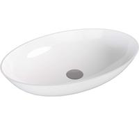 Polysan Banera - Lavabo sobre encimera 60x40 cm, sin rebosadero, sin orificio para grifo, blanco 14397