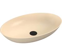 Polysan Banera - Lavabo sobre encimera 60x40 cm, sin rebosadero, sin orificio para la grifería, beige mate 14397.81