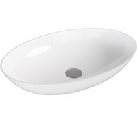 Polysan: Bañera oval, lavabo de encastrar, resina de mármol, 60x40 cm, blanco