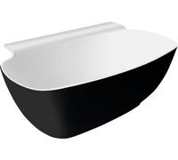 Polysan Nigra bañera de pared 158x80 cm oval blanco-negro-bicolor 72975