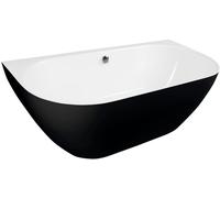 Polysan Pagoda bañera de pared 170x85 cm oval blanco-negro-bicolor 10281