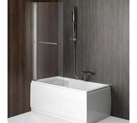 Polysan Rioni - Mampara de baño neumática 71 cm, aluminio pulido/vidrio transparente 72915