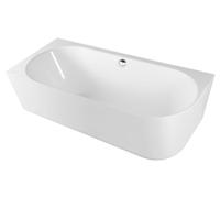 Polysan SUSSI L, bañera de esquina independiente, fabricada en mármol artificial, dimensiones 150x70x49,5 cm, color blanco