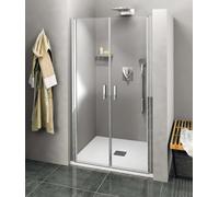 Polysan Zoom - Puerta de ducha doble hoja 90 cm, aluminio pulido/vidrio transparente ZL1790