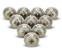 Pomo de cerámica Ibenzoa® – Juego de 6 unidades, diseño de flores vintage, multicolor, diámetro de 4,7 cm x altura de 6,3 cm, para armarios, cómodas y muebles de cocina