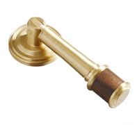 Pomo de latón macizo para armario con inserto de madera de un solo agujero para muebles de cocina, dormitorio, acabado natural de cobre, 3,5 cm (I)