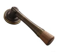 Pomo de latón macizo para armario con inserto de madera de un solo agujero para muebles de cocina y dormitorio, acabado natural de cobre, tamaño de 3,5 cm