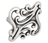Pomo para muebles de zamak. Distancia entre agujeros: 32 mm. Acabado: plata envejecida brillante. Juego de 25 unidades