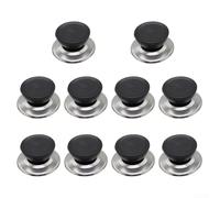 Pomo para tapa de sartén de silicona, resistente a altas temperaturas, mango para hervidor de agua, ajuste ergonómico, color negro, 10 piezas