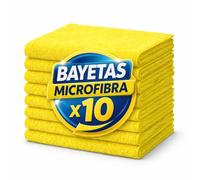 Pongal Bayeta Microfibra Multiusos 30x40cm 260g m2 Alta Absorción Profesional Reutilizable Sin Pelusa Limpieza Hogar Cocina Baño Cristales Coche Oficina Pack 10 Colores Surtidos Duradera (Amarillo)