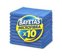 Pongal Bayeta Microfibra Multiusos 30x40cm 260g m2 Alta Absorción Profesional Reutilizable Sin Pelusa Limpieza Hogar Cocina Baño Cristales Coche Oficina Pack 10 Colores Surtidos Duradera (Azul)