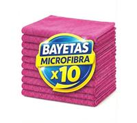 Pongal Bayeta Microfibra Multiusos 30x40cm 260g m2 Alta Absorción Profesional Reutilizable Sin Pelusa Limpieza Hogar Cocina Baño Cristales Coche Oficina Pack 10 Colores Surtidos Duradera (Rosa)