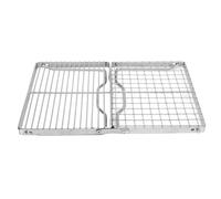 Pongnas Parrilla Plegable Portátil - Parrilla de Barbacoa de Acero Inoxidable Resistente para Camping con Doble Malla/raya, Rejilla Plegable de 13,8 Pulgadas para Mochileros, Picnics y Cocina Al Aire