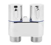 Pongnas Válvula de ángulo de Entrada y Salida, Válvula de ángulo de Cobre de Doble Control con Rosca Macho G1/2 para Baño, Inodoro, bidé, Balcón, Lavadora, Divisora de Metal Montada en la Pared