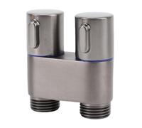 Pongnas Válvula de ángulo de Entrada y Salida, Válvula de ángulo de Cobre de Doble Control con Rosca Macho G1/2 para Baño, Inodoro, bidé, Balcón, Lavadora, Divisora de Metal Montada en la Pared
