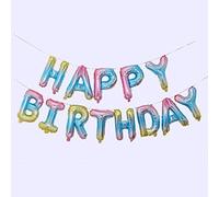 Ponmoo Foil Globos de Happy Birthday Banner - Arco Iris, Cumpleaños Globos para La Decoración Aniversario Fiesta, Globo de Feliz Cumpleaños Suministros Decoración Globo Party