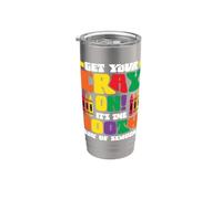 Ponte tu cray On It's The 100th Day Of School Funny Teacher Vaso térmico de acero inoxidable de doble pared