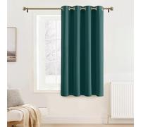 PONY DANCE Cortina Dormitorio Corta 1 Pieza, Aislante el Calor y Frio | 132x158cm(AnxAl),Verde Oscuro,Cortina Blackout para Cocina,Proteccion UV,Bloquea Luz,Puerta Divisora para Armario,con Ojales