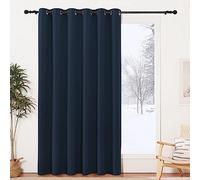 PONY DANCE Cortina Dormitorio Opaca 1 Pieza, Aislante el Calor y Frio | 200x210cm(AnxAl),Azul Marino,Curtains for Bedroom/Living room,Bloquea Luz,Proteccion Privacidad,Puerta Divisora,con Ojales