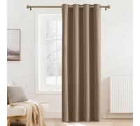 PONY DANCE Cortina Opaca 1 Pieza,Termica Aislante Frio y Calor para Puerta | 140x260cm(AnxAl),Moca,Cortina Blackout para Dormtiorio/Cine en Casa,Bloquea Luz,Proteccion UV,con Ojales,Estilo Moderno